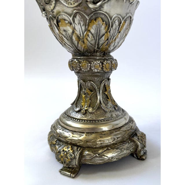 Metal Mid 20th Century Ornate Lidded Bronze Jar For Sale - Image 7 of 10