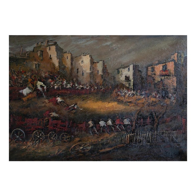 Juan Escoda Corominas, Bull Ring, 1950s, Oil on Canvas For Sale