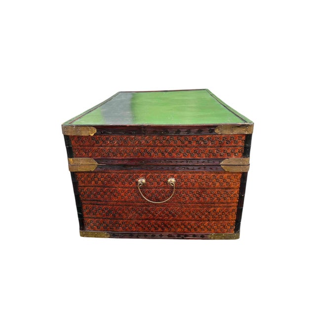 Maitland - Smith Late 20th Century Maitland-Smith Chinoiserie Bamboo Chest For Sale - Image 4 of 12