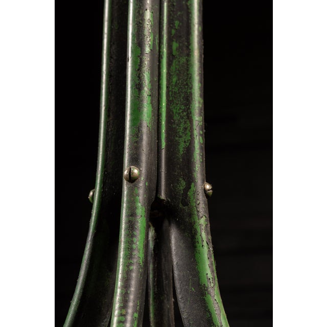 1920s Antique Chippy Barber Shop Coat Rack in Green For Sale - Image 5 of 9