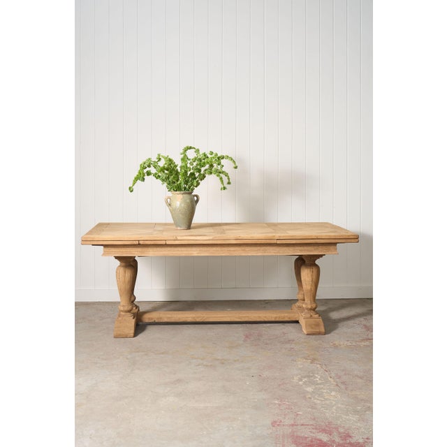 Wood Bleached French Oak Parquetry Dining Table (C. 1900) For Sale - Image 7 of 7