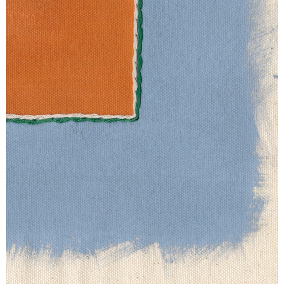 Terracotta and Gray-Blue Abstract Minimalist Art Print, Emily Keating Snyder, 24 X 30 Print in Wood Frame For Sale - Image 4 of 4