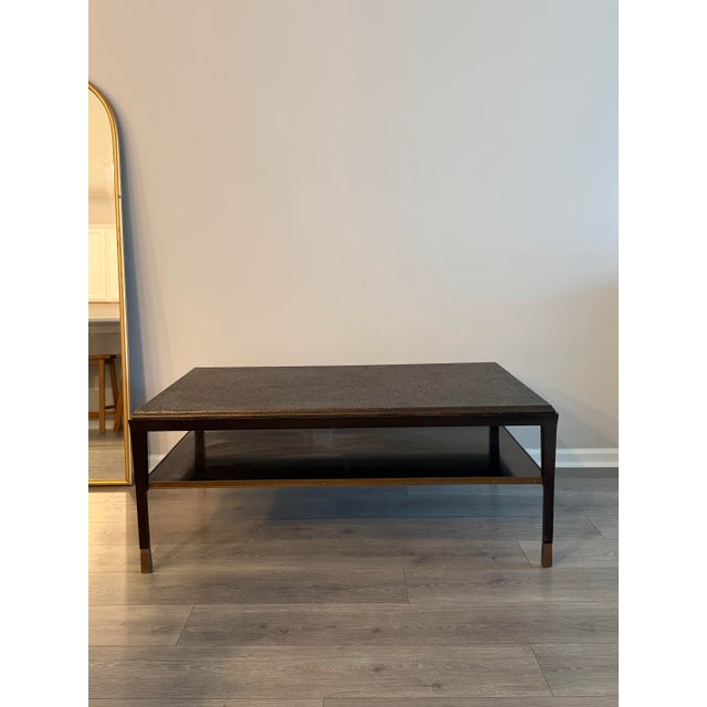 Brown Baker Furniture Designer Coffee Table – Bill Sofield Rill Collection Raku Top For Sale - Image 8 of 8