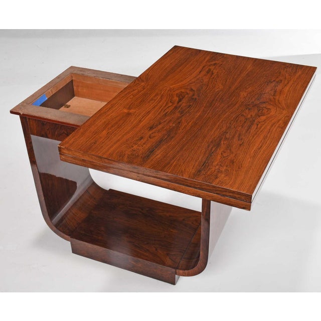 Modern Art Moderne Exotic Woods Convertible Tea Table For Sale - Image 3 of 6