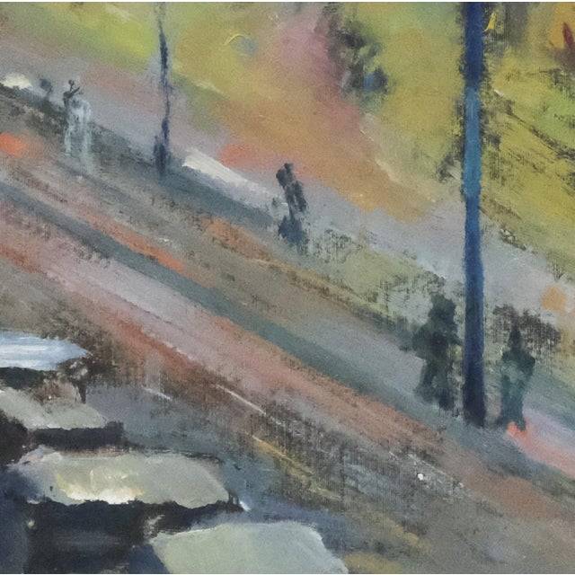 Arthur Clifton Goodwin (American 1864-1929) Impressionist Oil Painting on Board - View of Central Park Circa 1915 For Sale - Image 4 of 10