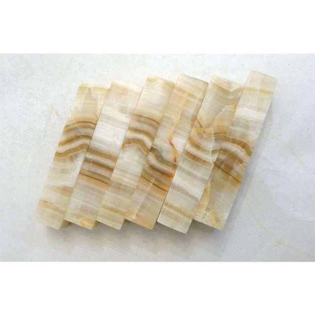 Gemstone Knife Rests Veined Onyx, 1960s, Set of 6 For Sale - Image 7 of 8