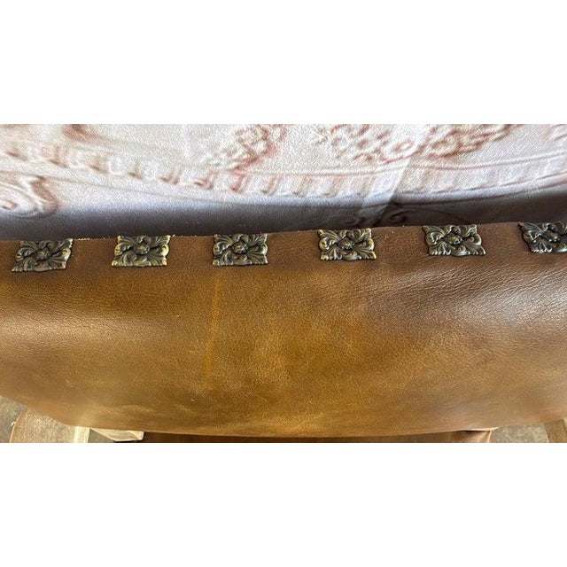 Wood Set of Eight Spanish Colonial Leather Dining Chairs For Sale - Image 7 of 15