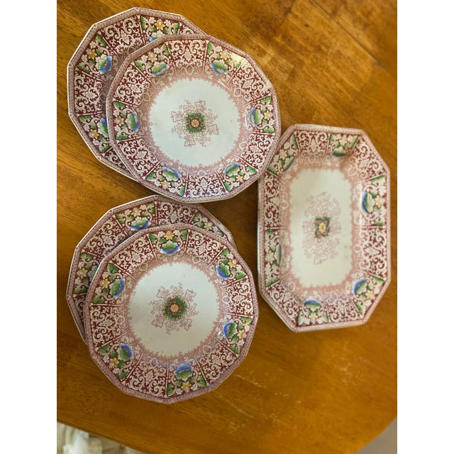 Antique Ironstone Zamora Transferware by Francis Morely of Staffordshire, England- 5 Pieces For Sale - Image 6 of 6