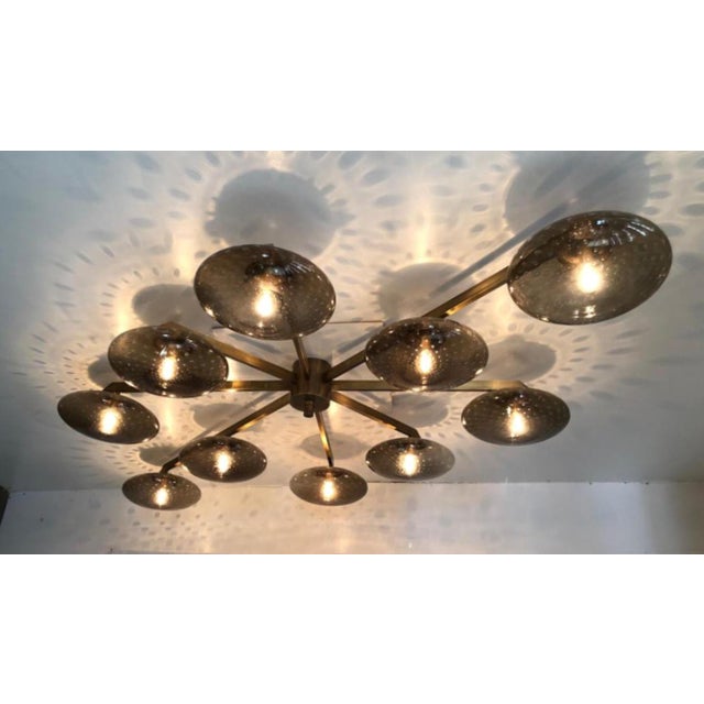 21st Century Dieci Bronze Smoky Bubbles Murano Flush Mount by Fabio LTD For Sale - Image 11 of 11