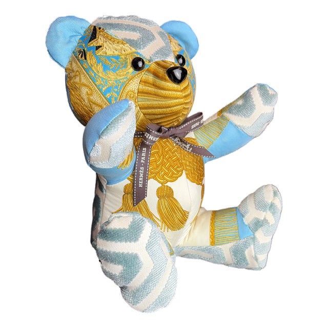 Hermes Poste Et Cavalerie Vintage Silk Scarf Tender Teddy Bear For Sale