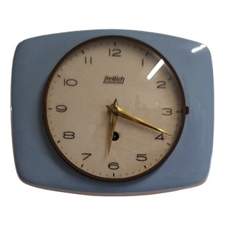Mid-Century German Wall Clock with Ceramic Case from Hettich, 1950s For Sale