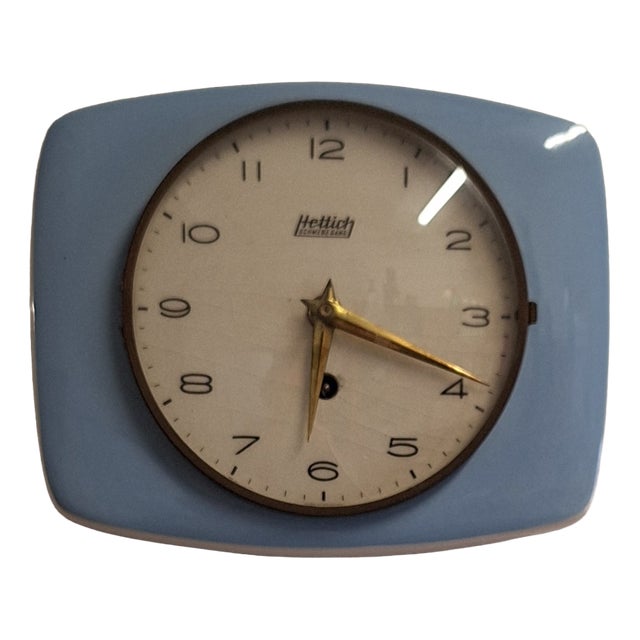 Mid-Century German Wall Clock with Ceramic Case from Hettich, 1950s For Sale