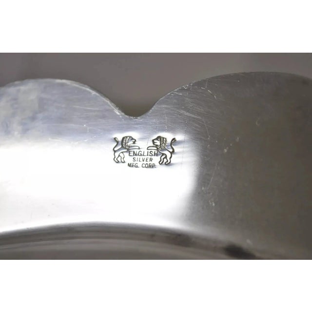 Mid 20th Century English Silver Mfg Co Victorian Silver Plated Meat Cutlery Serving Platter Tray For Sale - Image 10 of 11