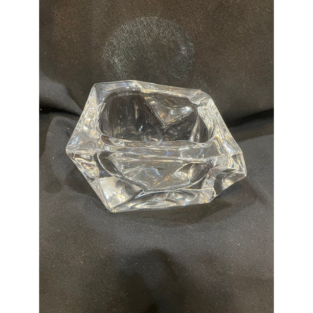 Art Deco Early 1900s Signed Daum France Crystal Sculpture Trinket Holder For Sale - Image 3 of 8