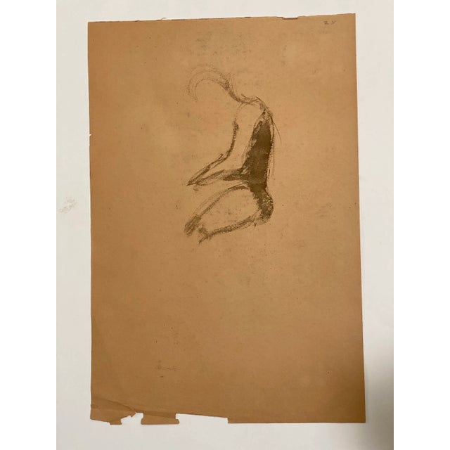 1940s Peter Sobaki Charcoal on Paper Black Female Nude Drawing For Sale - Image 4 of 7