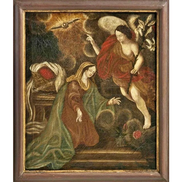 Italian School Artist, Announcement, Oil on Canvas, 17th Century, Framed For Sale - Image 7 of 7