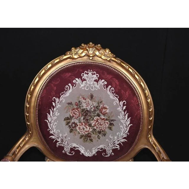 French Empire Armchairs in Red Fabric, Set of 2 For Sale - Image 4 of 9