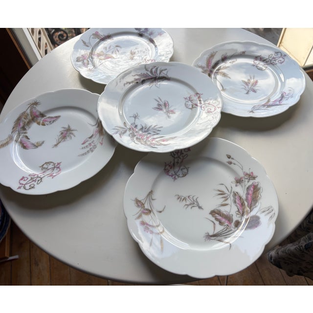 À refined set of five botanical plates produced by Ernie Fils & Patoueille, France, dating to the late 19th century. Each...