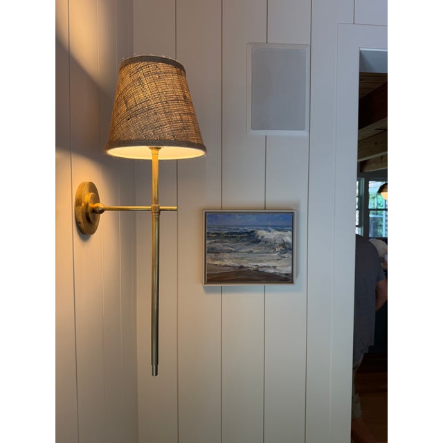 Brass 4 Visual Comfort Bryant Sconces --- Long Tail For Sale - Image 8 of 11