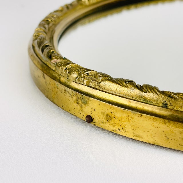 Gold Vintage Mirror in Brass Frame, Italy, 1950s For Sale - Image 8 of 14