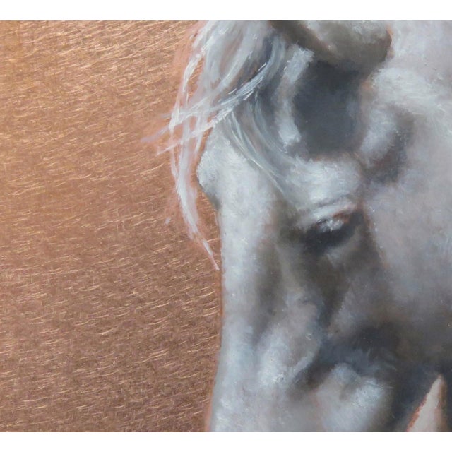 Figurative A Willing Spirit #4 by Barbara Fox | Oil on Copper Portrait of a horse's head For Sale - Image 3 of 5