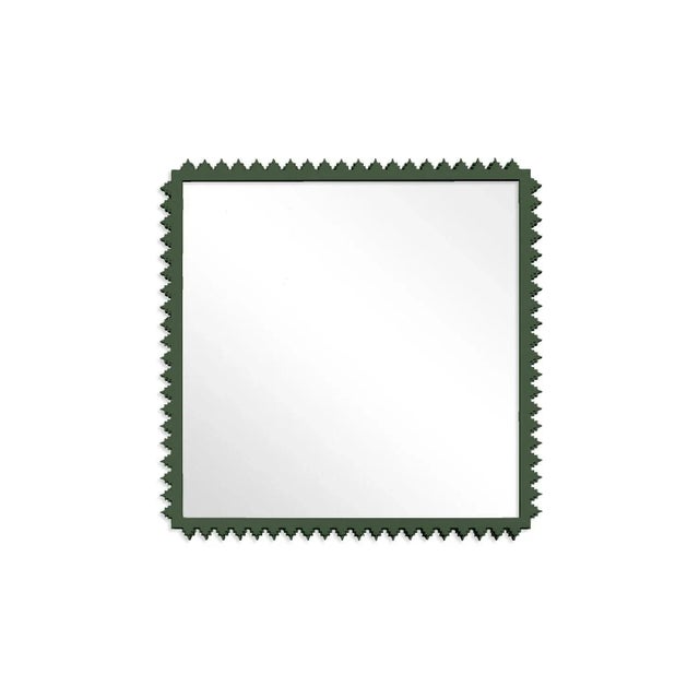 Contemporary Fleur Home Carnival Muses Square Mirror in Duck Green, 32x32 For Sale - Image 3 of 3
