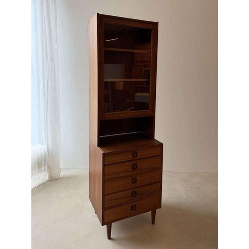 Vintage Teak Wall Cabinet with Display Case, 1960s For Sale - Image 10 of 16