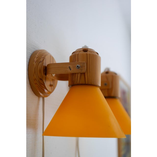 Red Pine Wall Sconces from Solbacken, 1975, Set of 2 For Sale - Image 8 of 9