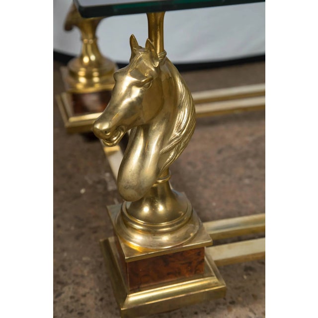 1950s Brass "Cheval" Horse Head Coffee Table by Maison Charles, France For Sale - Image 5 of 12