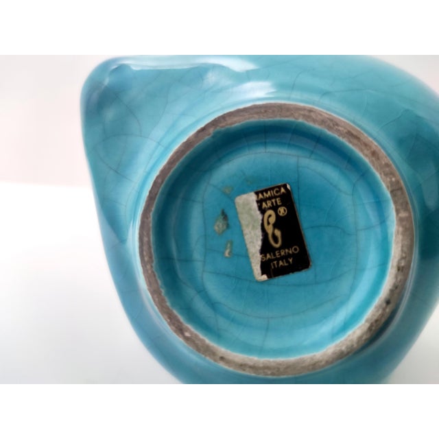 Azure Lacquered Ceramic Tulip Vase by Giacomo Onestini for Ernestine Salerno, 1960s For Sale - Image 15 of 16