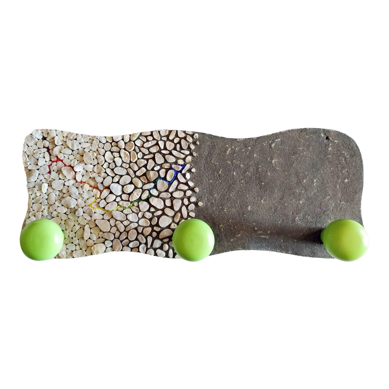 Modern Pebble Mosaic Wall Coat Rack | Chairish