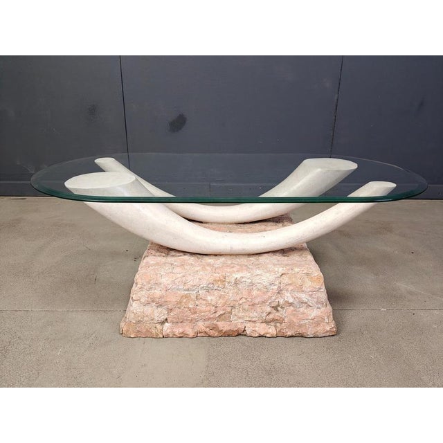 Vintage Faux Tusk Coffee Table, 1980s For Sale - Image 9 of 11