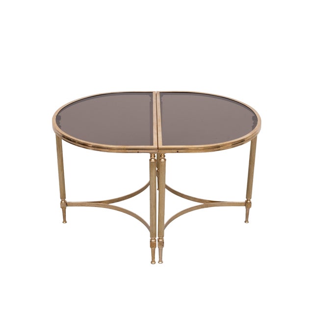 Brass Demi-Lune Tables from Maison Jansen, France, 1970s, Set of 2 For Sale - Image 6 of 13