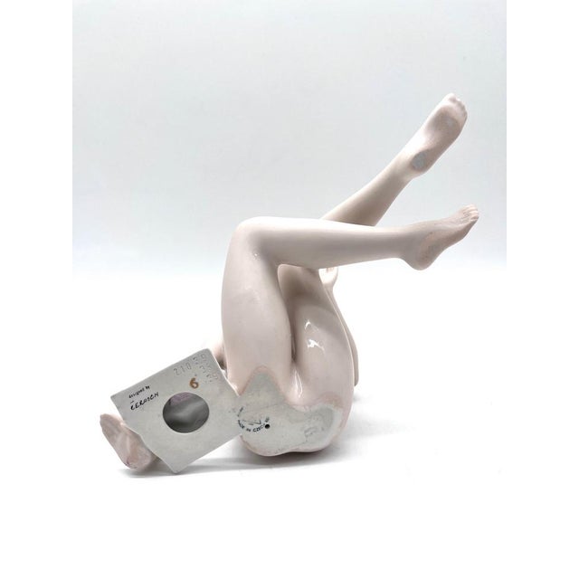 Seated Female Nude with Book and Butterfly Porcelain Figurine by Jiří Černoch for Royal Dux Bohemia, 1960s For Sale - Image 11 of 14