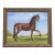 Horse With Landscape English Traditional Folk Art, Realism Brown, Blue, Green Original Oil Pianting by Cleo Plowden For Sale