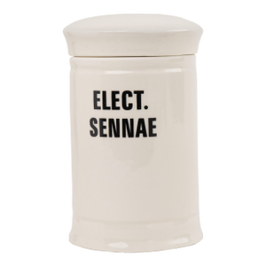 Antique-Style Ceramic Apothecary Jar With Lid - Elect. Sennae
