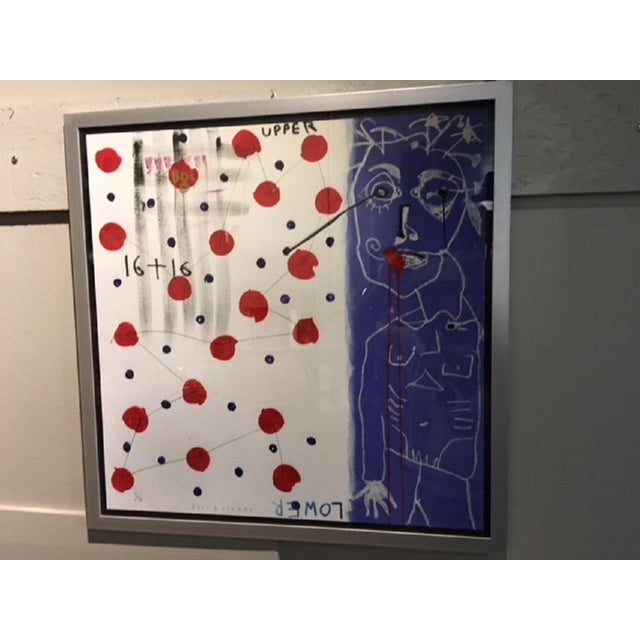 Acrylic and Paper Poster by Paul Kostabi, 1980s For Sale - Image 6 of 10