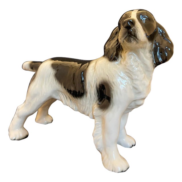 German Porcelain Figure of Cocker Spaniel Dog, 20th Century For Sale