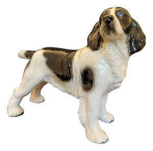 German Porcelain Figure of Cocker Spaniel Dog, 20th Century