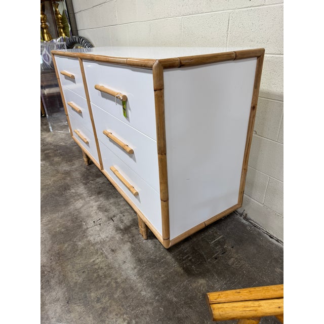 Modern Vintage Modern History Home Bamboo Dresser For Sale - Image 3 of 10