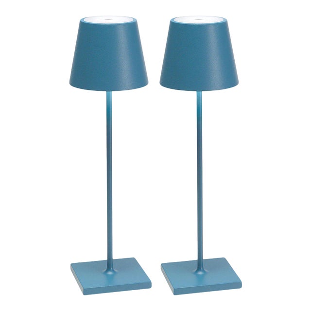 Zafferano Poldina Pro Rechargeable Lamp in Blue - a Pair For Sale