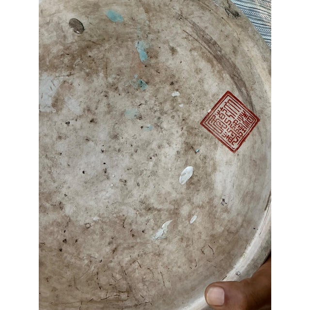 Vintage Chinese Rose Famile Large Planter For Sale - Image 10 of 17