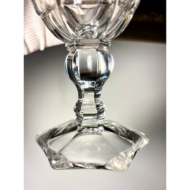 Baccarat Glass Goblet with Baluster Leg and Leaf Motif from Baccarat, Early 19th Century For Sale - Image 4 of 17