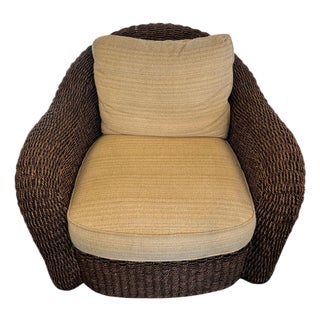 Lexington Furniture Rattan Swivel Club Chair For Sale