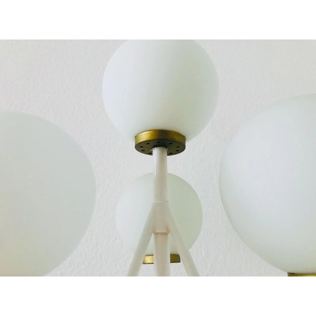 Mid-Century Space Age German Brass and White 4-Arm Floor Lamp from Kaiser Leuchten, 1960s For Sale - Image 6 of 10