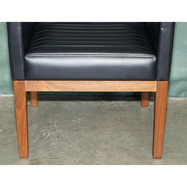 Dice Armchairs in Walnut and Black Leather by David Linley for Viscount, Set of 2 For Sale - Image 16 of 18