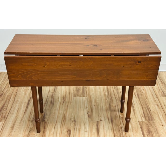 Rustic Vintage Turned Wood Drop Leaf Table For Sale - Image 3 of 18