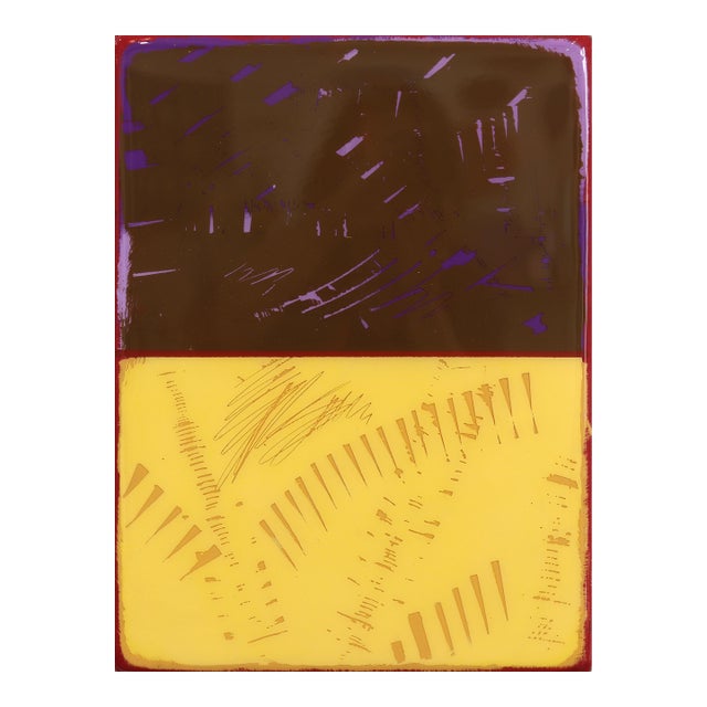 The Window 348 - Original Minimalist Mixed Media Acrylic and Resin Painting on Wood Panel by Ricky Hunt For Sale