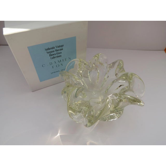 Vintage Murano Blown Glass Clear/Gold Bowl. For Sale - Image 4 of 6