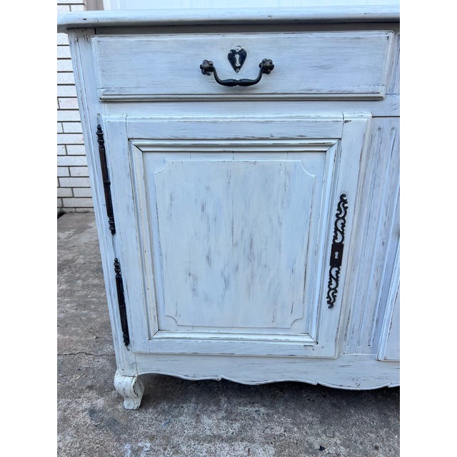 White French 19th Century Louis XV Painted Walnut Two Door Buffet For Sale - Image 8 of 12
